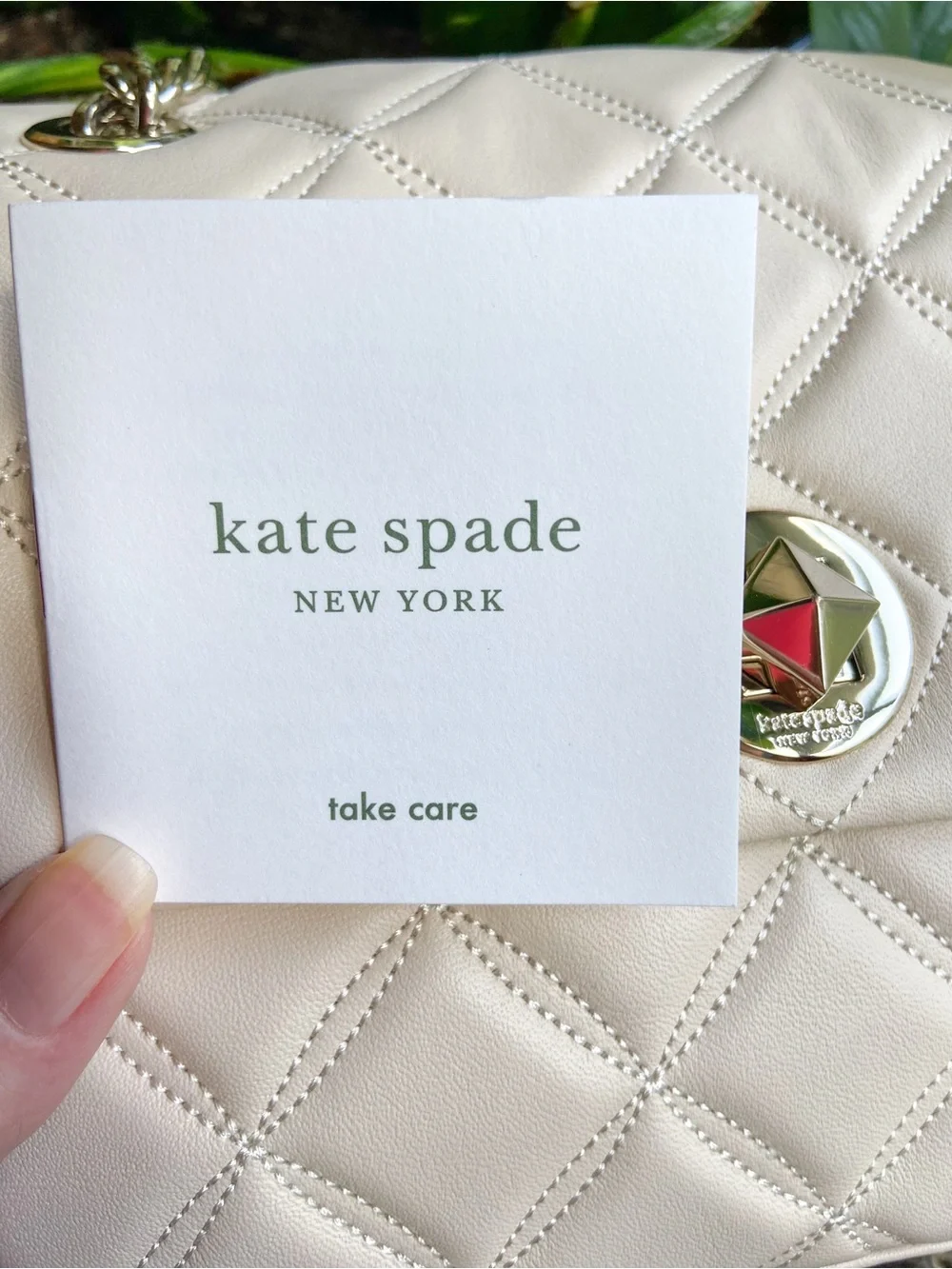 Kate Spade Natalia Medium Flap Quilted Leather Shoulder Bag Parchment-Clean Girl